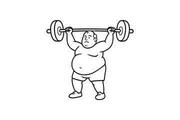 Hand drawn illustrations plus size individuals engaged in sport or fitness activities