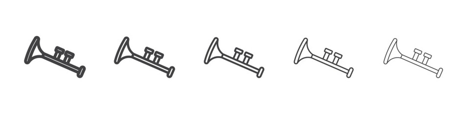 Trumpet icon Line graphics illustration symbol © Panini