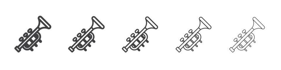 Trumpet icon Line graphics illustration symbol