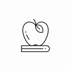 apple on book icon sign vector