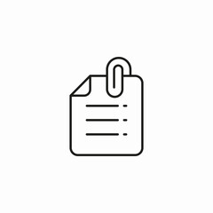 attached document paperclip icon sign vector