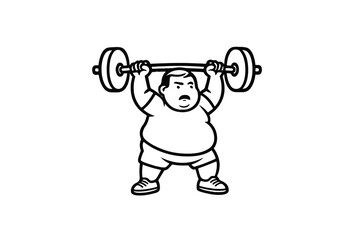 Hand drawn illustrations plus size individuals engaged in sport or fitness activities