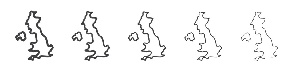 United Kingdom map icon Line graphics illustration symbol