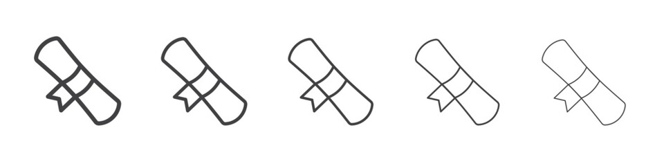 University, college degree icon Line graphics illustration symbol