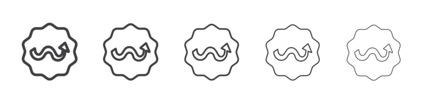 undulating arrow icon Line graphics illustration symbol