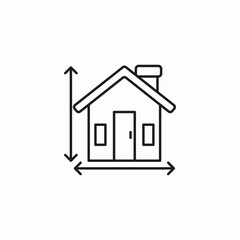 house dimensions measure icon sign vector