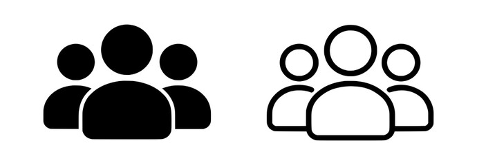 Group Icon Team or Person Symbol, Simple Avatar for App, UI, and Web Design