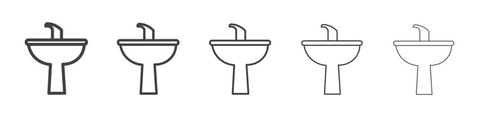 washbasin icon Line graphics illustration symbol