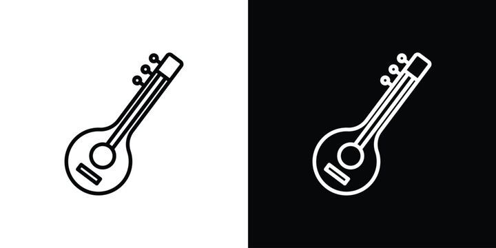 Sitar icon logo element. Vector illustration. EPS10