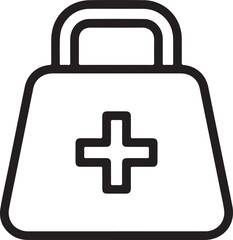 Fototapeta premium Minimalist medical bag with cross symbol first aid kit healthcare