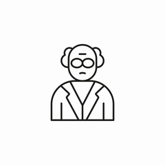 male teacher glasses icon sign vector