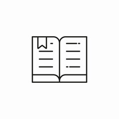 open book bookmark icon sign vector