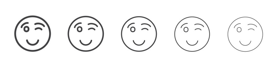 Winking eye icon Line graphics illustration symbol