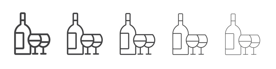 Wine icon Line graphics illustration symbol