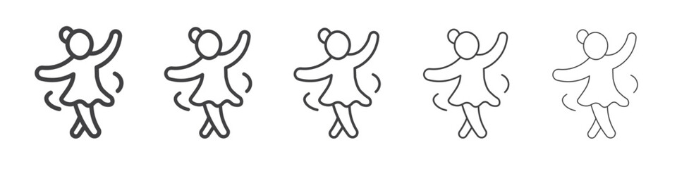 woman dancing icon Line graphics illustration symbol