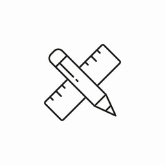 pencil ruler drawing icon sign vector