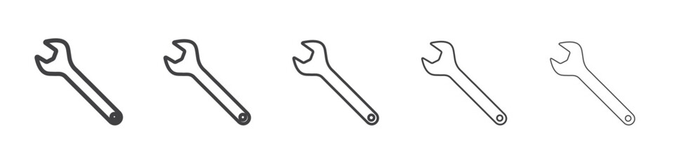 Wrench icon Line graphics illustration symbol