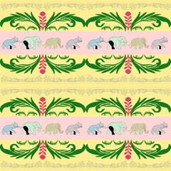 set of floral elements