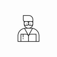 student reading book icon sign vector