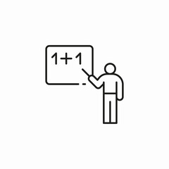 teacher with pointer icon sign vector