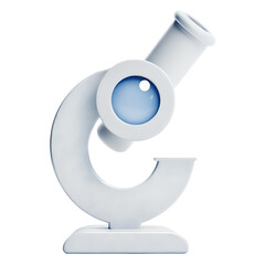 3D microscope icon isolated on a transparent background