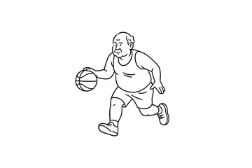 Hand drawn illustrations plus size individuals engaged in sport or fitness activities