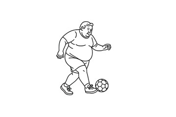 Hand drawn illustrations plus size individuals engaged in sport or fitness activities