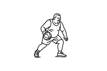 Obraz premium Hand drawn illustrations plus size individuals engaged in sport or fitness activities