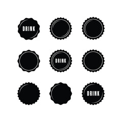 bottle cap icon vector design concept silhouette style set collection
