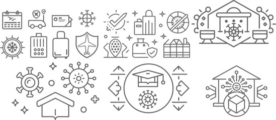 COVID-19 Impact on Daily Life and Safety Measures Illustration