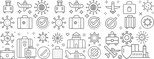 Travel and Safety Icons During Pandemic Times