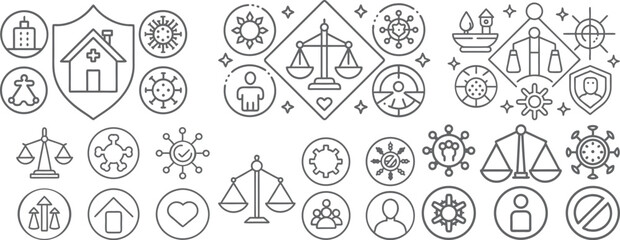 Comprehensive Public Health and Safety Icon Collection