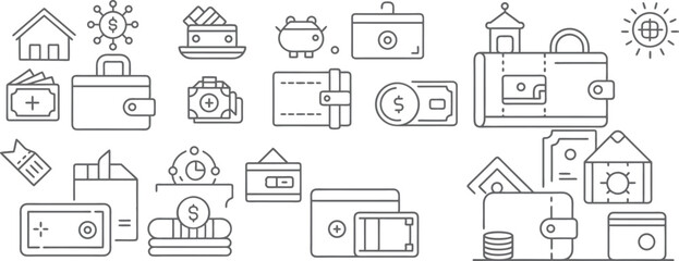 Comprehensive Collection of Financial and Money Management Icons
