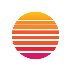 soft gradient retro sunset background icon with stripes