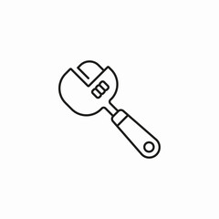 adjustable spanner tool icon sign vector
