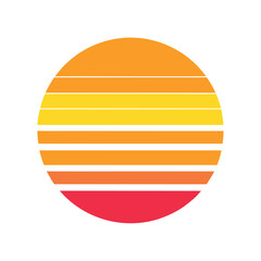 soft layered retro sun background with gradient stripes