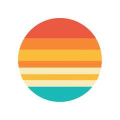 soft gradient retro sunset circle with color bands