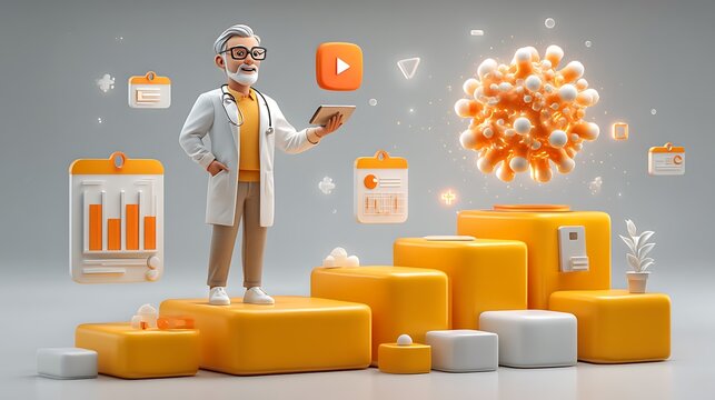 3D Doctor Virus Research Healthcare Technology.