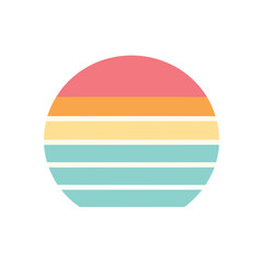 soft pastel retro stripe background forming a minimal sun