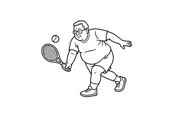 Hand drawn illustrations plus size individuals engaged in sport or fitness activities