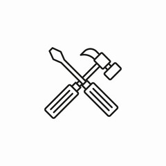 crossed tools icon sign vector