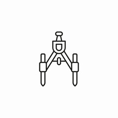 drafting compass tool icon sign vector