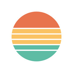 soft vintage stripe sunset circle with simple design