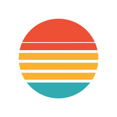 soft toned retro sunset with symmetrical stripe pattern
