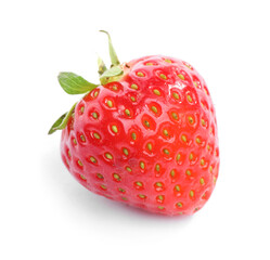 One fresh ripe strawberry isolated on white