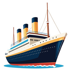 vector illustration of a ship