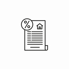mortgage interest rate icon sign vector
