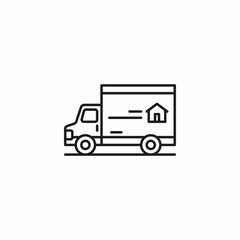 moving truck house icon sign vector
