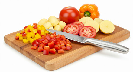 vegetables on a cutting board