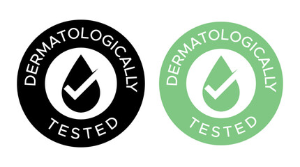 Dermatologically Tested Vector Stamp - Skincare Certification Badge - Dermatologically Tested badge logo design © Rafay